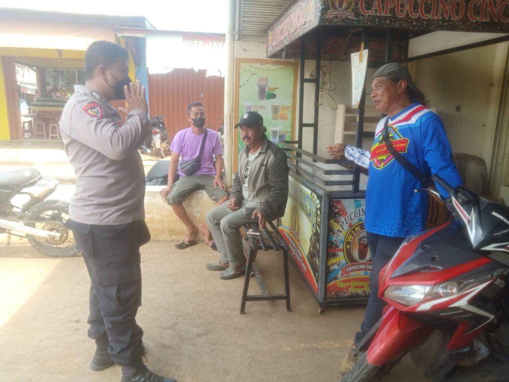 Kapolsek Cikaum laksanakan Kegiatan Ops  Yustisi Gaktibplin Protokol Kesehatan Covid-19